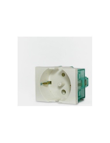 Cambre   7673  Modulo Toma  Schuko 16 A C Polo A Tierra C/led Testigo - Blanco Linea Hospitalaria