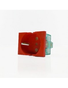 Cambre   7677  Modulo Toma  Schuko 16 A C Polo A Tierra C/led Testigo - Rojo Linea Hospitalaria