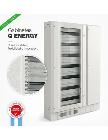 Genrod 906122vq   Gabinete ___ Bocas 600 X 1200 X 200 Serie Q C/contrafrente C/pta Vidrio P/termicas Din S/ Ducto Lateral Est