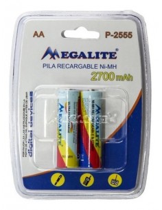 - Megalite P2555 Pila Recargable aa  2700ma  Mh (x Unidad) Camara Digital Noga Net / Megalite (desactivar)