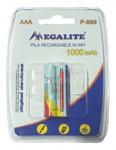 Megalite P999_ Pila Recargable aaa  1000ma (x Unidad) Precargada