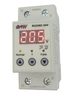 Baw Ru230c-54v Protector De Tension Monofasico Voltimetro