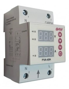 Baw Pva-63a P   Protector De Tension Trifasico Voltimetro Y Amperimetro