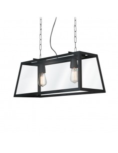 Sj Cr6672 Pilar Negro Hiero C/acrilico 2 X E27 Led 100 X 30cms