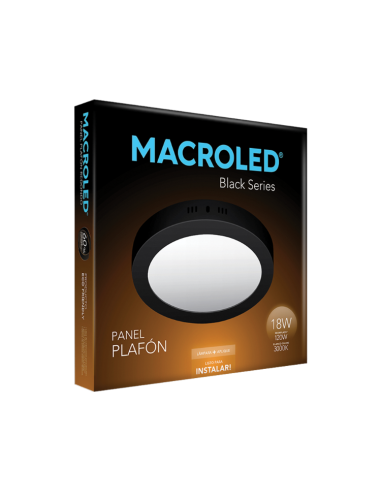 Macroled Npr18ww Plafon Led Negro...